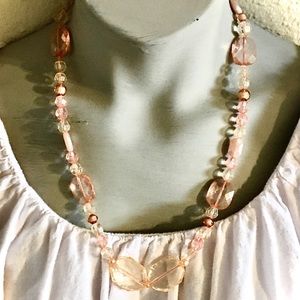 Peach & Light Pink Chunky Necklace